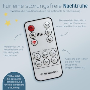 Fernbedienung Nachtlicht, Nachtlicht Baby, Nachtlicht Babyzimmer, Nachtlichtsockel, Kinderzimmer, Nachtlicht Wunderwunsch