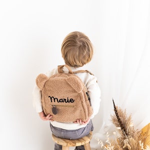 Sac à dos maternelle, sac à dos bébé, sac à dos peluche, sac à dos enfant, sac à dos garderie, sac à dos personnalisé, cadeau 1er anniversaire image 3