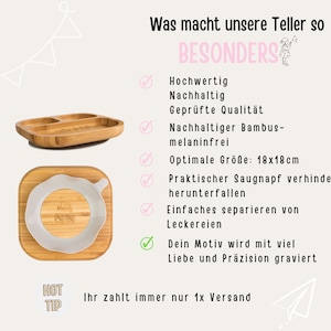 Babyteller personalisiert, Baby Geschenk, Kinder Teller, Bambusteller Baby, Taufe, Geburt, Kindergeschenke, Kids and Baby zdjęcie 9