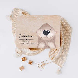 Erinnerungskiste, Erinnerungskiste Baby, Baby, Geschenk Geburt, Erinnerungsbox Baby, Taufgeschenk, Personalisiertes Geschenk Baby Otter