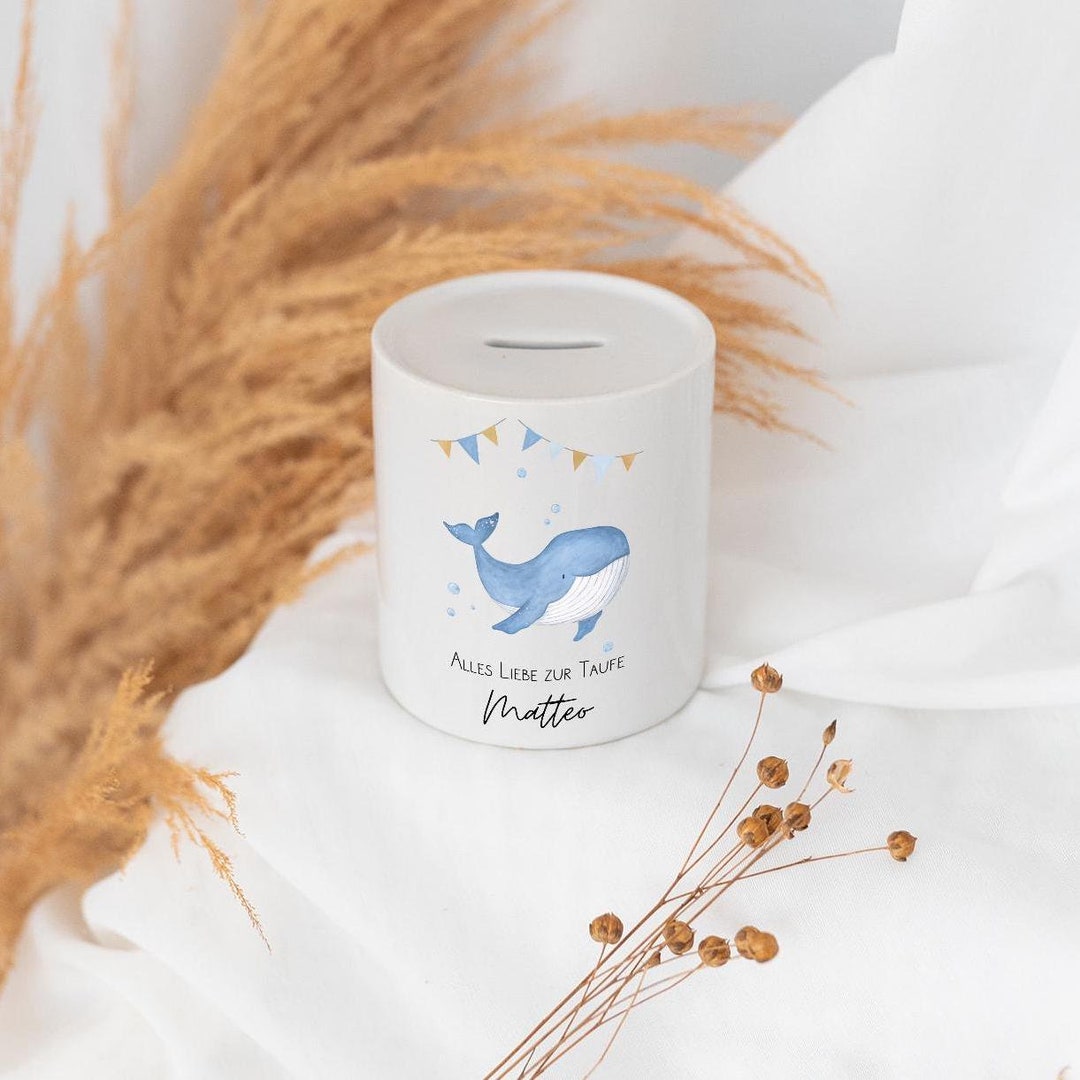 Money Box Baptism, Money Box Whale, Baptism Gifts, Money Gift Baptism