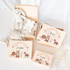 Erinnerungskiste, Erinnerungsbox Baby, Erinnerungskiste personalisiert, Babygeschenk Geburt, Holzkiste personalisiert, Taufe Bild 4