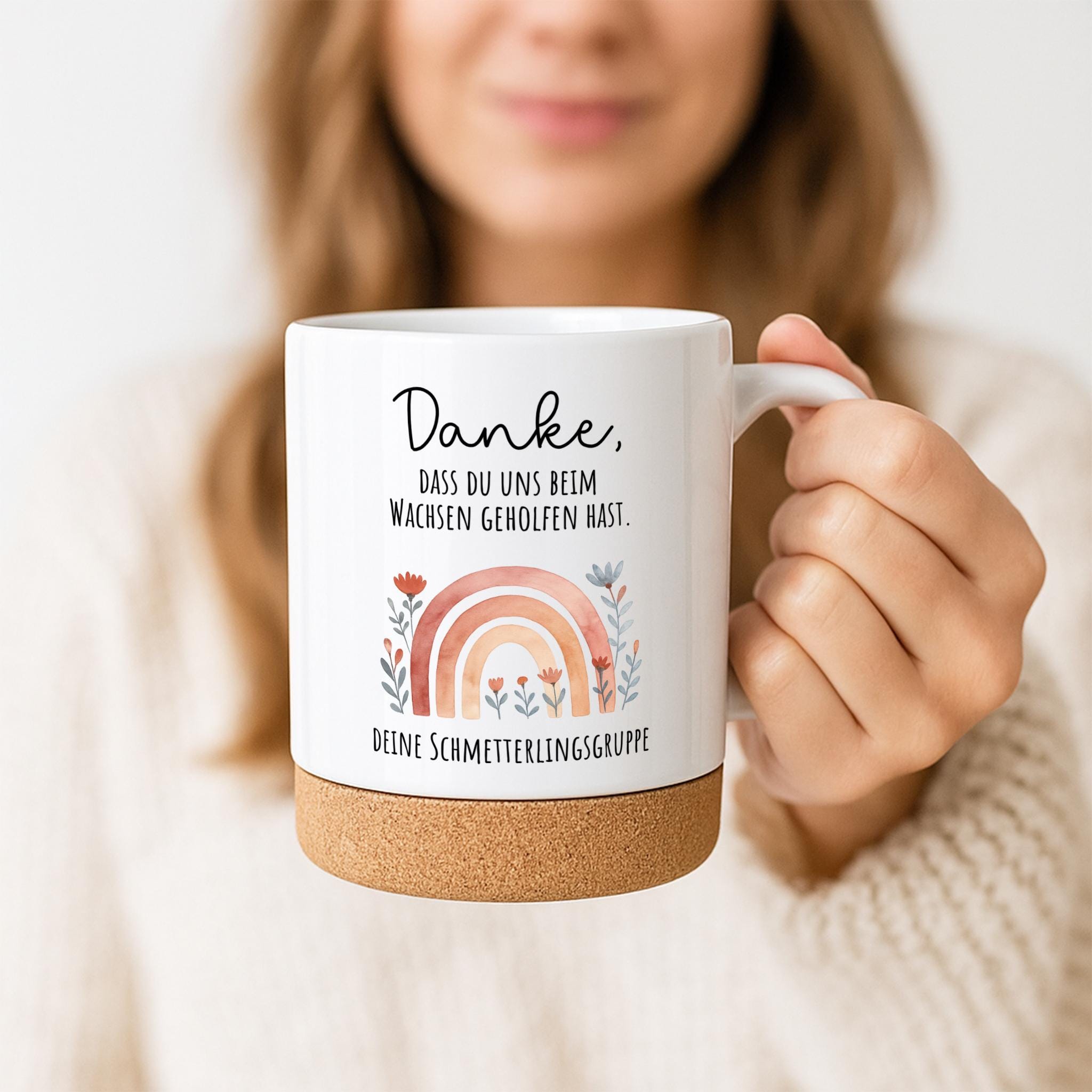 Tazza Regalo Per Insegnante – Grazie Per Tutto, Con Coperchio E Cucchiaio Dorato, 400 Ml, Nero Marmorizzato