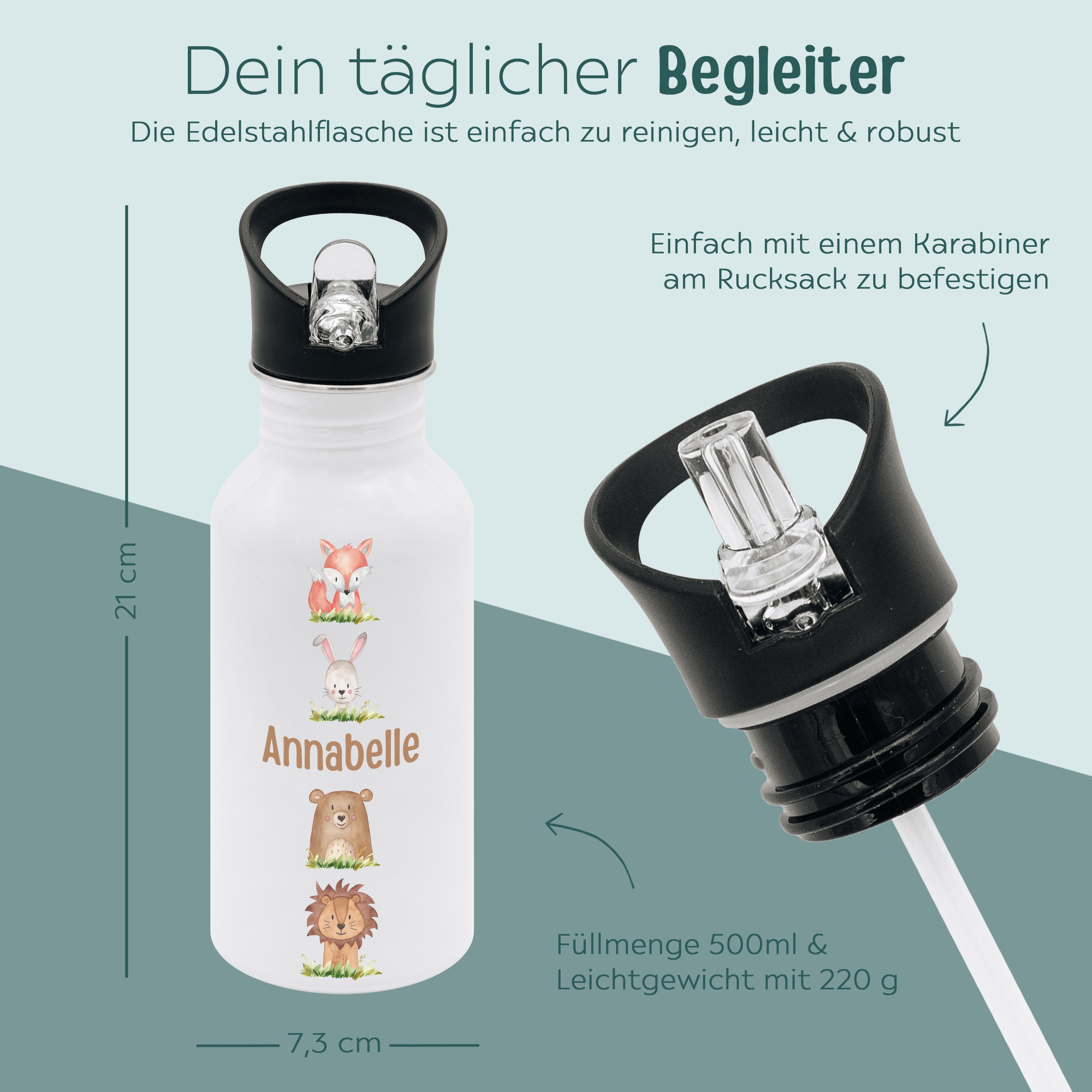 Trinkflasche Kinder personalisiert, Trinkflasche Kohlensäure, Kindergarten, Kinder Trinkflasche 500ml, Geschenk Kinder