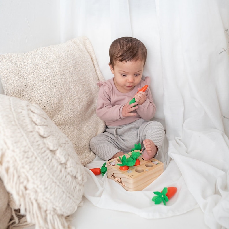 Montessori, Motorikspielzeug, Babygeschenke, 1. Geburtstag, Holzspielzeug, Sortierspiel, Holzpuzzle, Babyspielzeug Bild 2