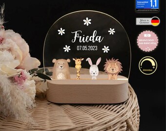 Lampe Mädchen Baby, Taufgeschenk Lampe, Nachtlicht Mädchen, Mädchen Kinderzimmer Deko, Nachtlicht personalisiert, Taufe Mädchen