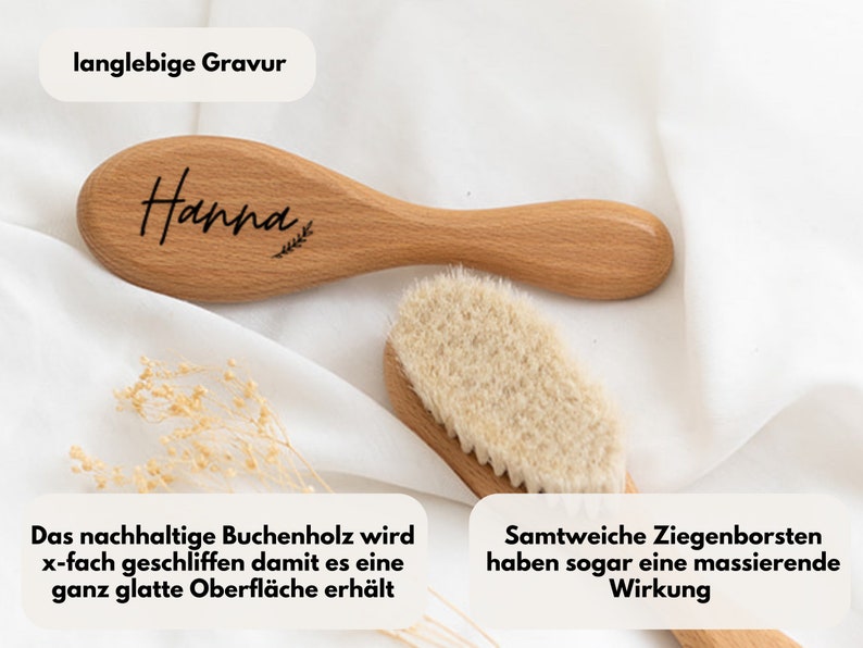 Babyhaarbürste, Haarbürste Baby, Baby Kamm, Haarbürste personalisiert, Kinder Haarbürste, Babygeschenk Mädchen, Kinderbürste Bild 4