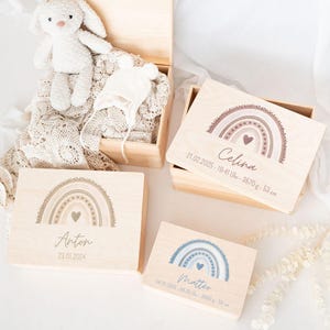 Erinnerungskiste, Erinnerungskiste Baby, Erinnerungsbox Mädchen, Erinnerungskiste Regenbogen, Geburt Kiste Regenbogen, Erinnerungsbox Kind