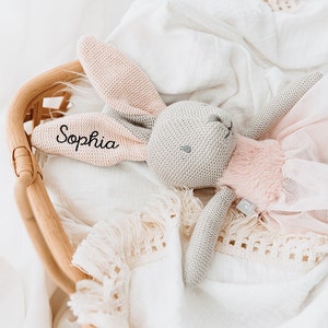 Hase, Kuscheltier personalisiert, Babygeschenke, Geschenk Geburt, Kids and Baby, Kuscheltier Hase, Geburt, Taufe Bild 3