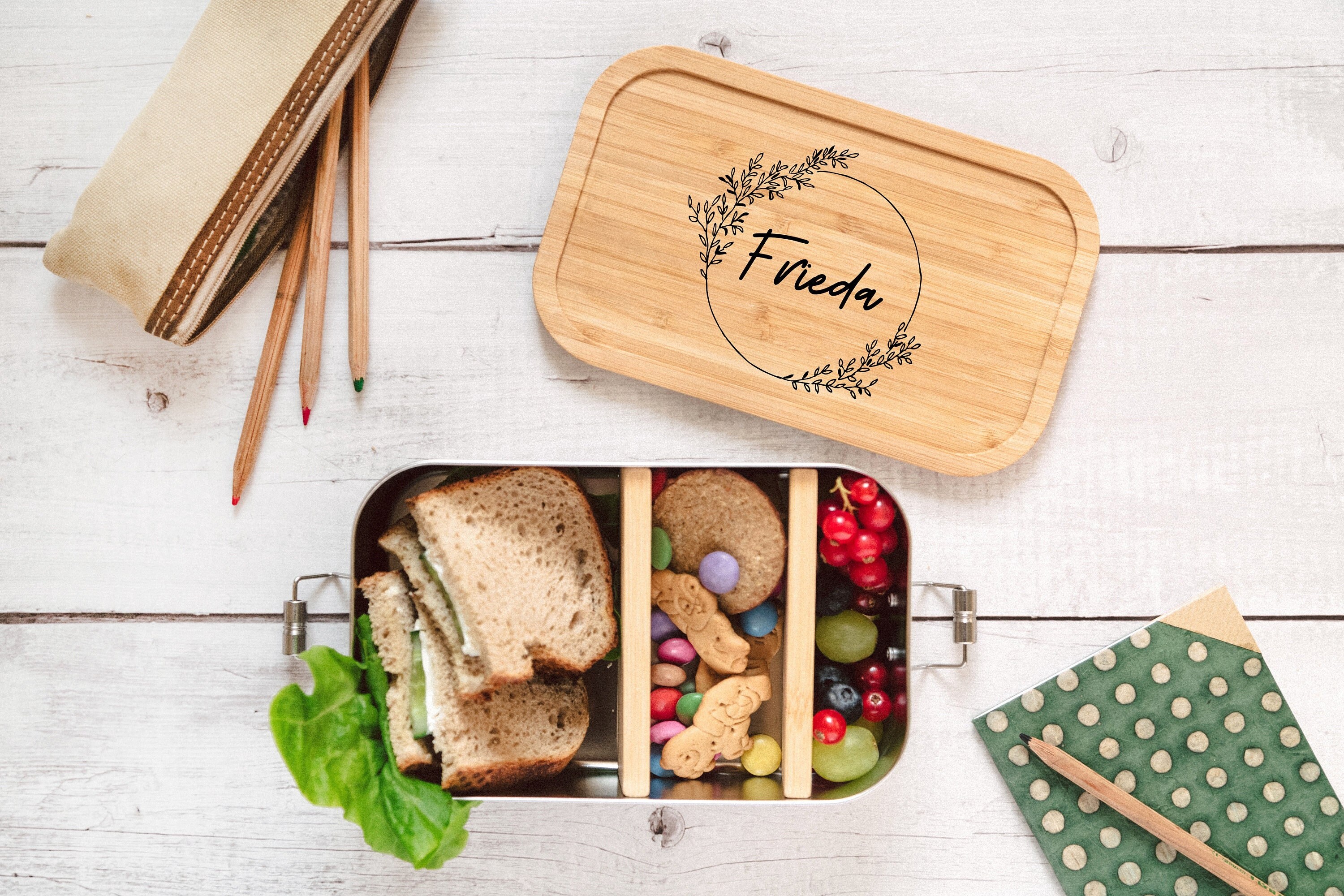 XXL lunch box personalized, lunch box children, stainless steel lunch…