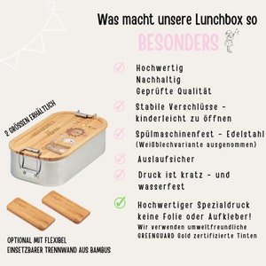 Brotdose Kinder, Personalisierte Brotdose, Lunchbox personalisiert, Schulbedarf Brotdose, Schulanfang, Brotzeitdose, Wunderwunsch Bild 3