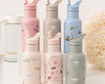 Trinkflasche Kinder, Trinkflasche personalisiert, Flasche Kinder personalisiert, Kindergarten, Schule, gourde personnalisée
