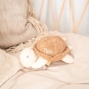 Peluche bébé, peluche naissance, peluche tortue, baleine, phoque, cadeau bébé, doudou personnalisé, animaux marins Schildkröte creme