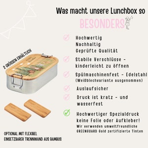 Brotdose Kinder personalisiert, Brotdose, Kinder Brotdose, Taufgeschenk, Kindergarten, Vesperdose Kind, Lunchbox, Schulanfang image 4