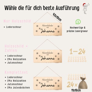 Adventskalender personalisiert, Adventskalender zum befüllen, Adventskalender Holz, Adventskalender Kinder, Weihnachtskalender Bild 7