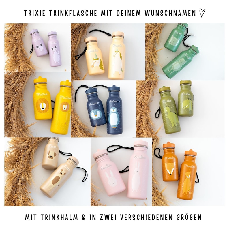 Trinkflasche personalisiert Kinder, Trinkflasche personalisiert, Trixie Trinkflasche, Trinkflasche Kinder, Gourde, Kids and Baby Bild 1