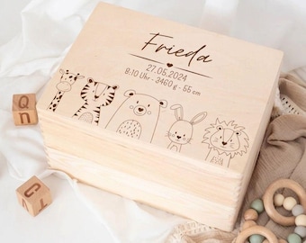 Erinnerungskiste Baby, Erinnerungsbox, Holzkiste personalisiert, Kiste Geburt, Memory Box, Babygeschenke zur Geburt, personalised baby gifts