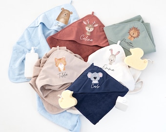 Handduk med huva och namn, babypresent, babyhandduk, födelsepresent, personlig handduk, badhandduk för baby, handduk
