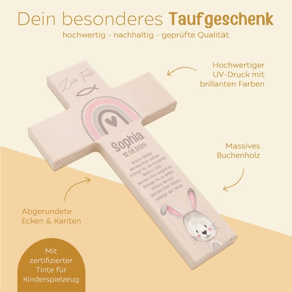 Taufe, Taufkreuz, Taufgeschenk, Kreuz Taufe, Geschenk Taufe, Wunderwunsch, Taufkreuz Holz, Taufe Geschenk Junge, Taufgeschenk Mädchen