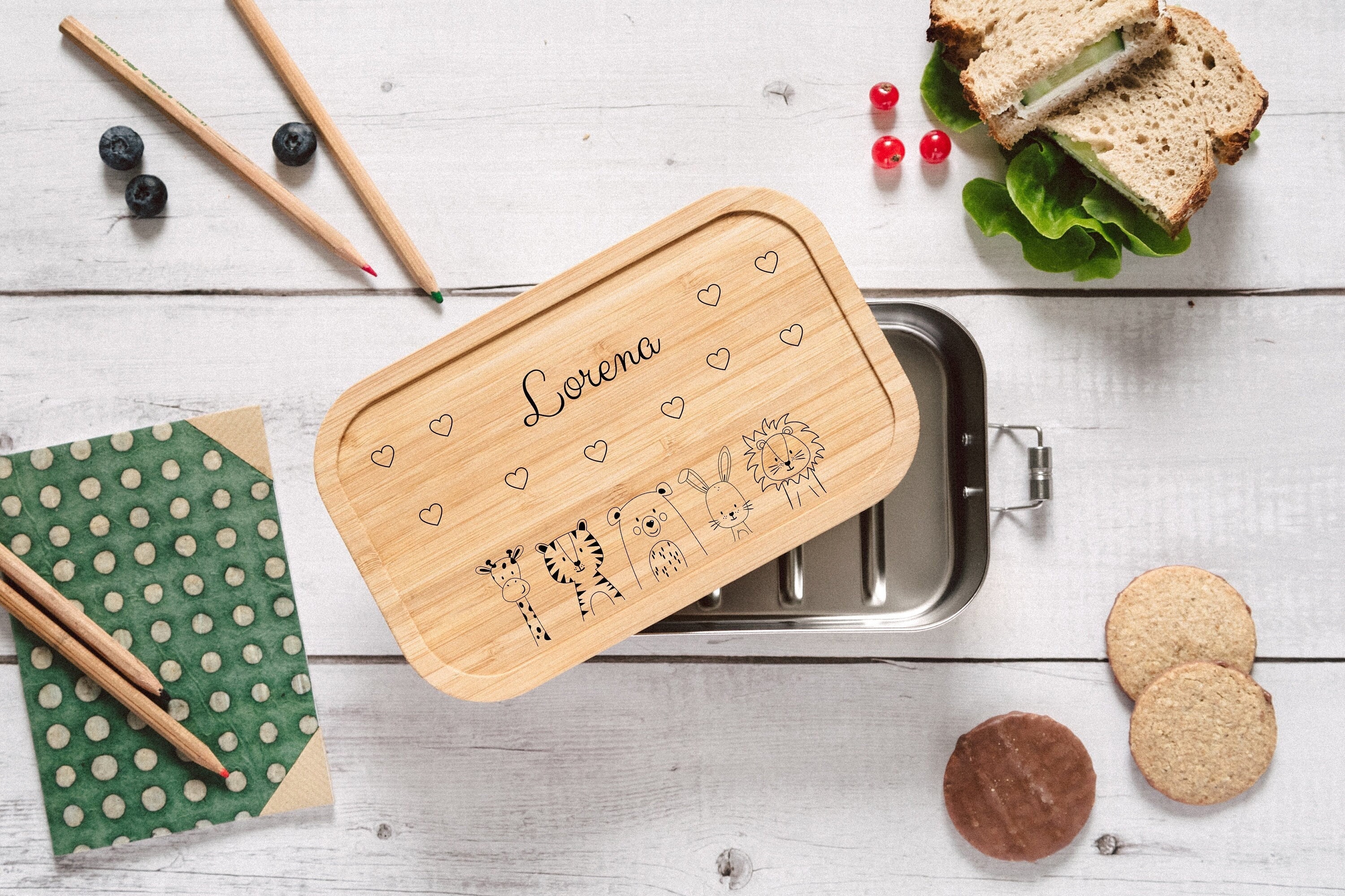 XXL lunch box personalized, lunch box children, stainless steel lunch…