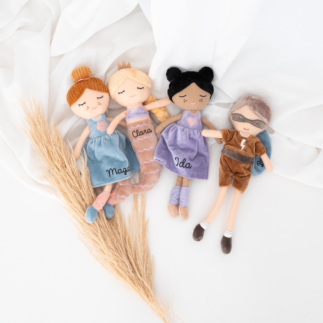 Poupée, poupée de chiffon, cadeau de baptême pour fille, cadeau de rentrée scolaire personnalisé Poupée, poupée de chiffon, cadeau de baptême pour fille, cadeau de rentrée scolaire personnalisé