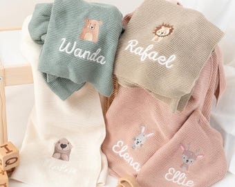 Babydecke personalisiert, Babydecke mit Namen, Baby Kuscheldecke personalisiert, Decke Baby, Strickdecke Baby, Babygeschenk, baby blanket