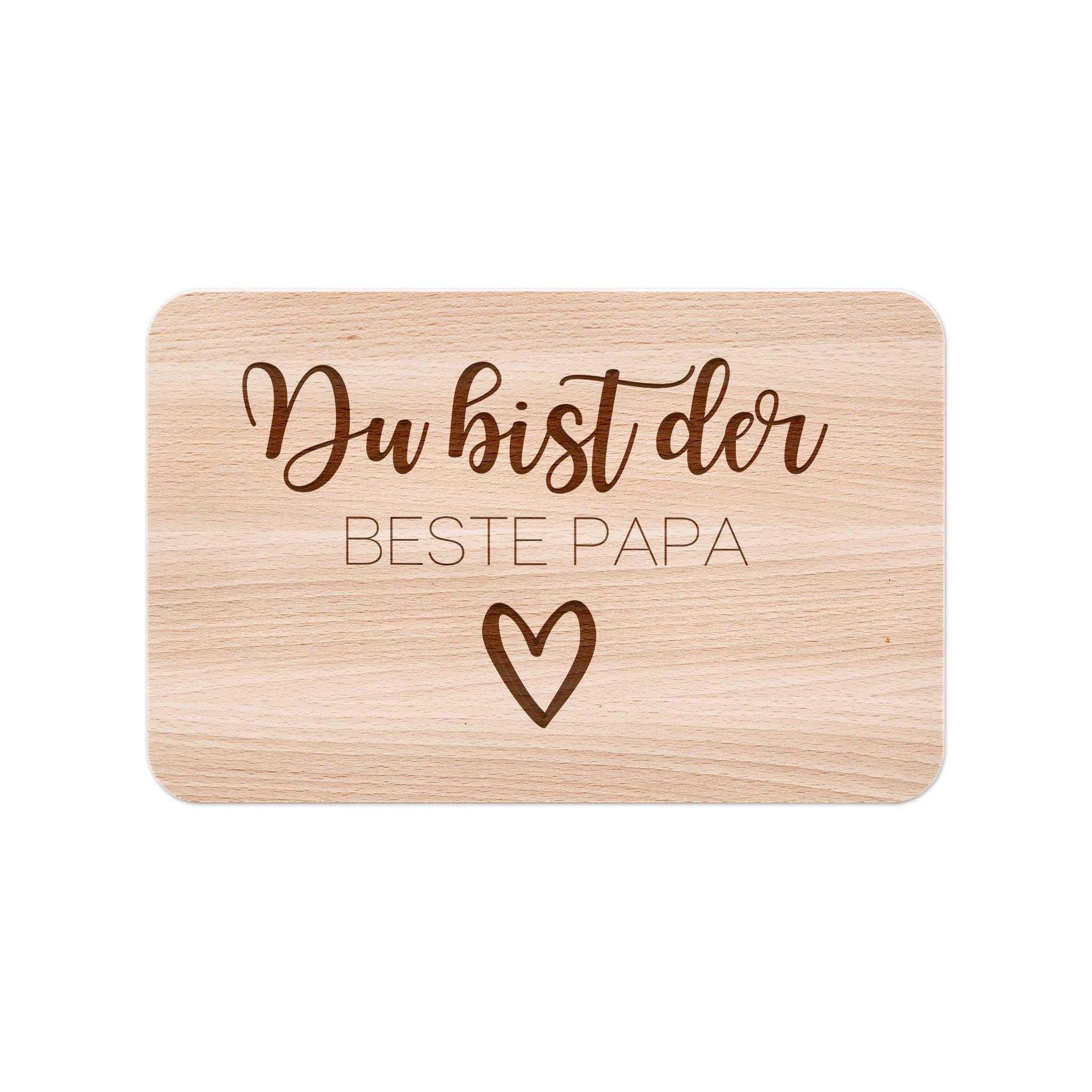Tagliere In Legno Per Colazione - Regalo Per Papà Con Scritta 'Bester Papa Der Welt' - Foto 6