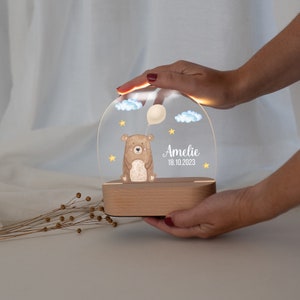 Personalisiertes Nachtlicht, Babygeschenk Junge, Kinderzimmer, Nachtlicht, Geschenk Geburt Junge, Kinderzimmer Deko Bild 2