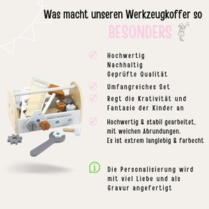 2e anniversaire garçons, Montessori, cadeaux de baptême pour garçons, cadeau de Pâques garçon, jouets 2 ans, boîte à outils personnalisée image 4