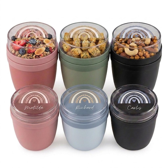 Mepal Müslibecher, Müslibecher Mädchen, Müslibecher Personalisiert, Joghurtbecher, Kindergarten, Schulanfang, Brotdose