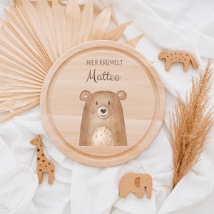 Brettchen, Frühstücksbrettchen personalisiert, Brotbrett, Kindergeschenke, Babygeschenke, Brett Baby, Holzbrett Kinder Bär