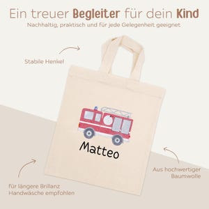 Children's fabric bag, kindergarten bag, spare clothes bag, children's jute bag, personalized gym bag, firefighter bag, kindergarten bag Feuerwehr