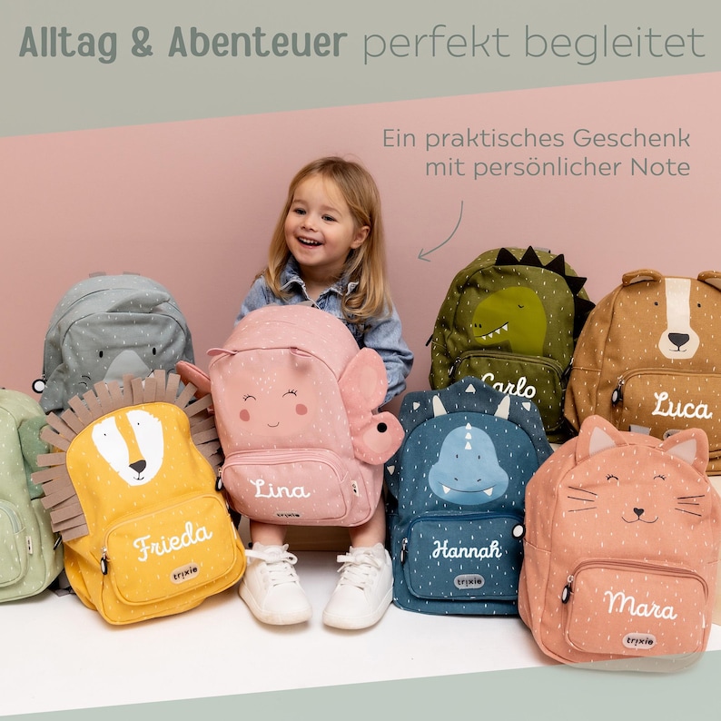 Kindergarten backpack, children's backpack, backpack for kindergarten, children's backpack with name, daycare backpack, Trixie backpack, kindergarten image 8