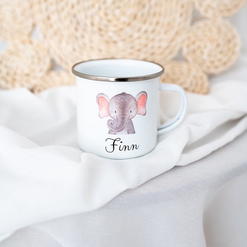 Emaille Tasse, Babygeschenke, Kinder, Tasse personalisiert, Emaille Tasse personalisiert, Kindertasse, Tasse Kinder, Kindergarten Bild 7