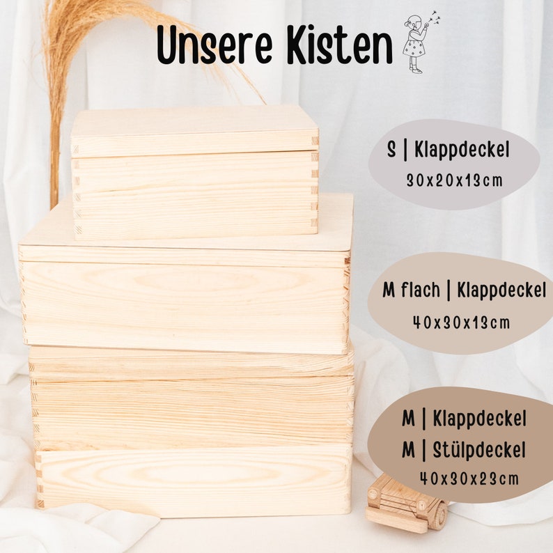 Erinnerungskiste Mädchen, Erinnerungsbox Baby, Erinnerungskiste, Babygeschenk Geburt, Holzkiste personalisiert, Taufe Bild 6