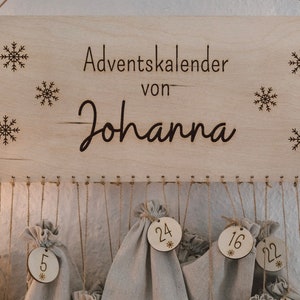 Adventskalender personalisiert, Adventskalender zum befüllen, Adventskalender Holz, Adventskalender Kinder, Weihnachtskalender Bild 6