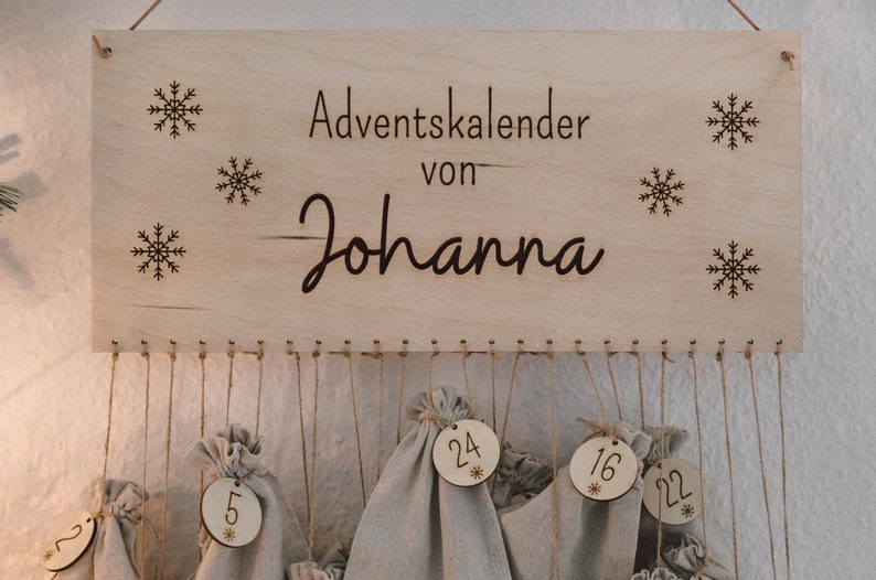 Adventskalender personalisiert, Adventskalender zum befüllen, Adventskalender Holz, Adventskalender Kinder, Weihnachtskalender Bild 6