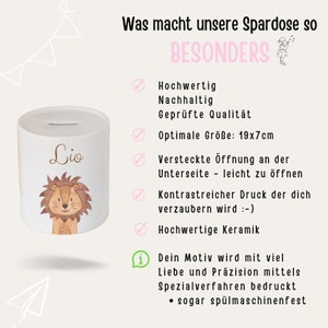 Spardose personalisiert, Spardose, Spardose Kind, Baby, Personalisierte Spardose, Taufe, Geschenk Geburt, Spardose Keramik Bild 10