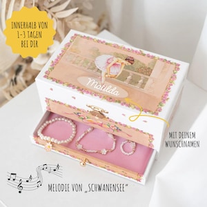 Portagioielli, portagioielli bambina, regalo di battesimo bambina, portagioielli, carillon ballerina, bambina del terzo compleanno