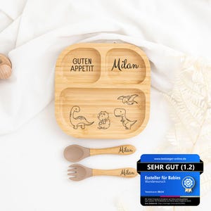 Babyteller, Kinderteller, Teller Baby personalisiert, Holzteller Baby, Babyteller Saugnapf, Taufgeschenk Jungen, Geburt, Baby Snackteller