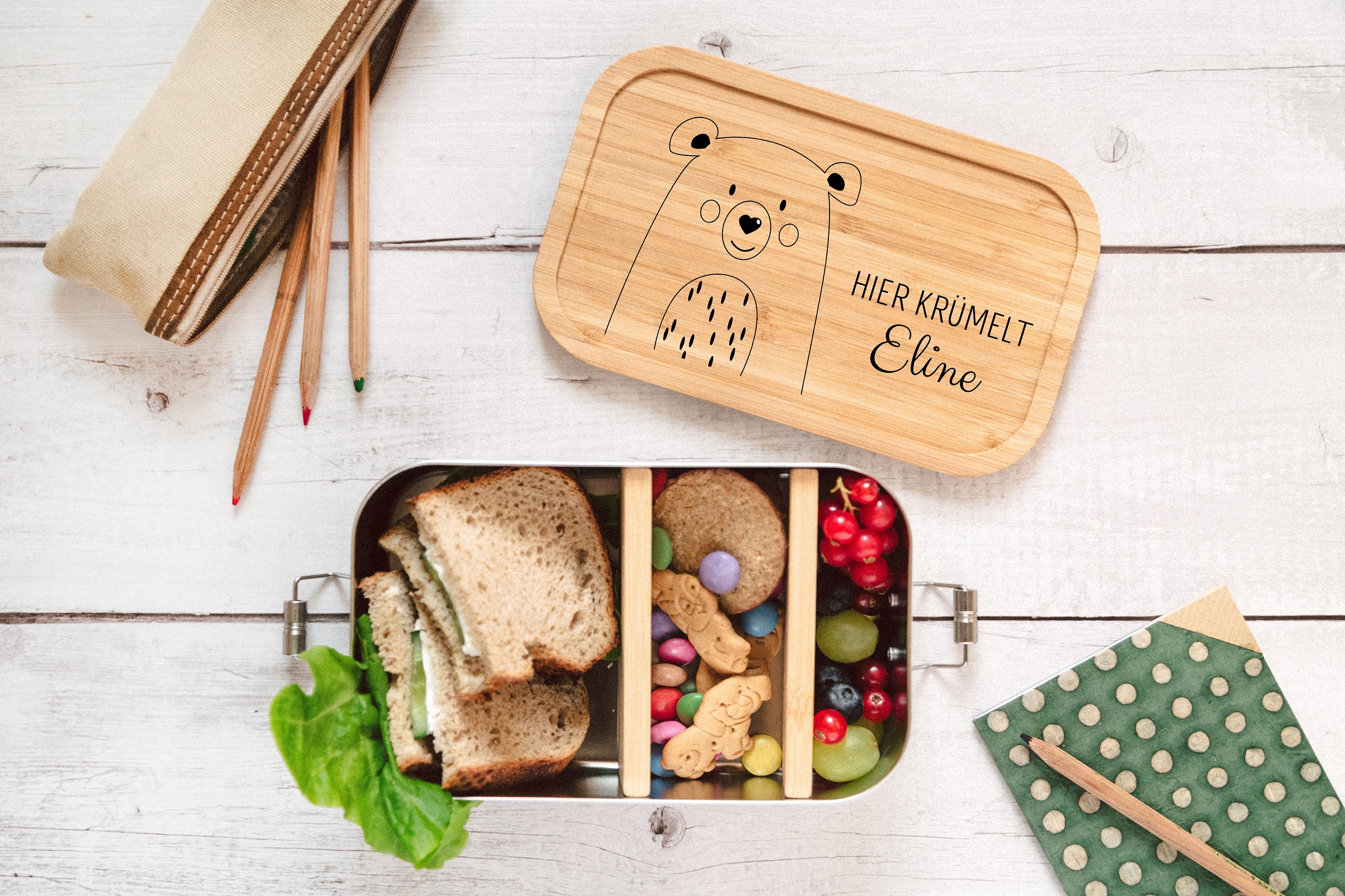XXL lunch box personalized, lunch box children, stainless steel lunch…