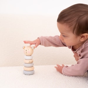 Stapelturm personalisiert, Babygeschenke, Baby Spielzeug, Baby and toddler toys, Geburt Geschenk Baby, Ostern Baby Bild 2