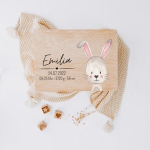 Erinnerungskiste, Erinnerungskiste Baby, Baby, Geschenk Geburt, Erinnerungsbox Baby, Taufgeschenk, Personalisiertes Geschenk Baby Hase