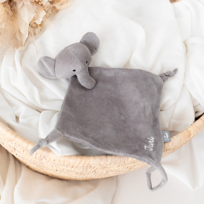 Schmusetuch, Ostern Geschenk Baby, Schnuffeltuch Hase, Geburt, Kuscheltier Baby, Schnullerhase, Elefant Schmusetuch, Osterhase Kuscheltier Elefant grau