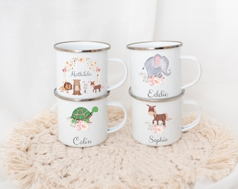 Geschenke für Kinder, Emaille Tasse personalisiert, Kindertasse, Kindergarten Tasse, Tasse Kinder, Emaille Becher mit Name, Trinkbecher
