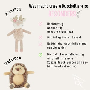 Kleines Stofftier, Kuscheltier personalisiert, Glücksbringer Baby, Kuscheltier Baby, Geschwister Kuscheltier, Kleines Kuscheltier Bild 6