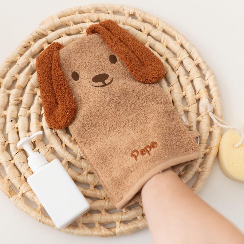 Waschlappen Baby, Waschlappen personalisiert, Waschlappen, Baby Waschlappen, Waschhandschuh, Waschlappen Hund, Waschlappen Katze Hund