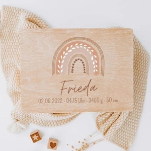 Erinnerungskiste Regenbogen, Erinnerungskiste Baby, Erinnerungsbox Baby, Geburtsgeschenk Mädchen, Geburt, Erinnerungskiste Regenbogen