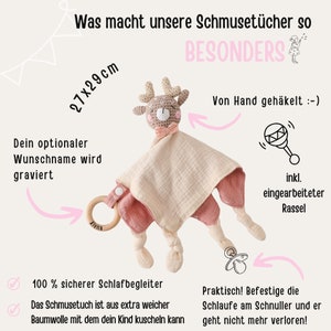 Schnuffeltuch, Schmusetuch personalisiert, Babygeschenke, Geburt, Baby, Schnuffeltuch personalisiert, Kuscheltier personalisiert zdjęcie 9