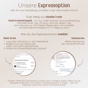 May include: A screenshot of a website showing two different ways to select express shipping. The mobile version shows a selection box with two options: Standard Shipping and Express Shipping. The desktop version shows a screenshot of a checkout page with a selection box for Express Shipping.